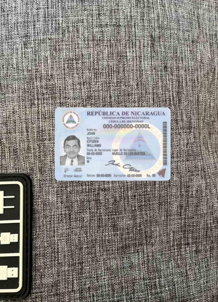 Nicaragua ID photolook FRONT PSD template